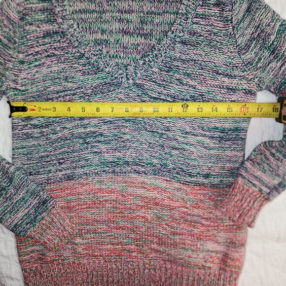 Madewell Sweater Small V-Neck Pullover Multicolor Rainbow Ombre Womens Boho - Picture 7 of 10